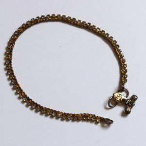 2/$20 Gold Brass Crystal Anklet with Bells